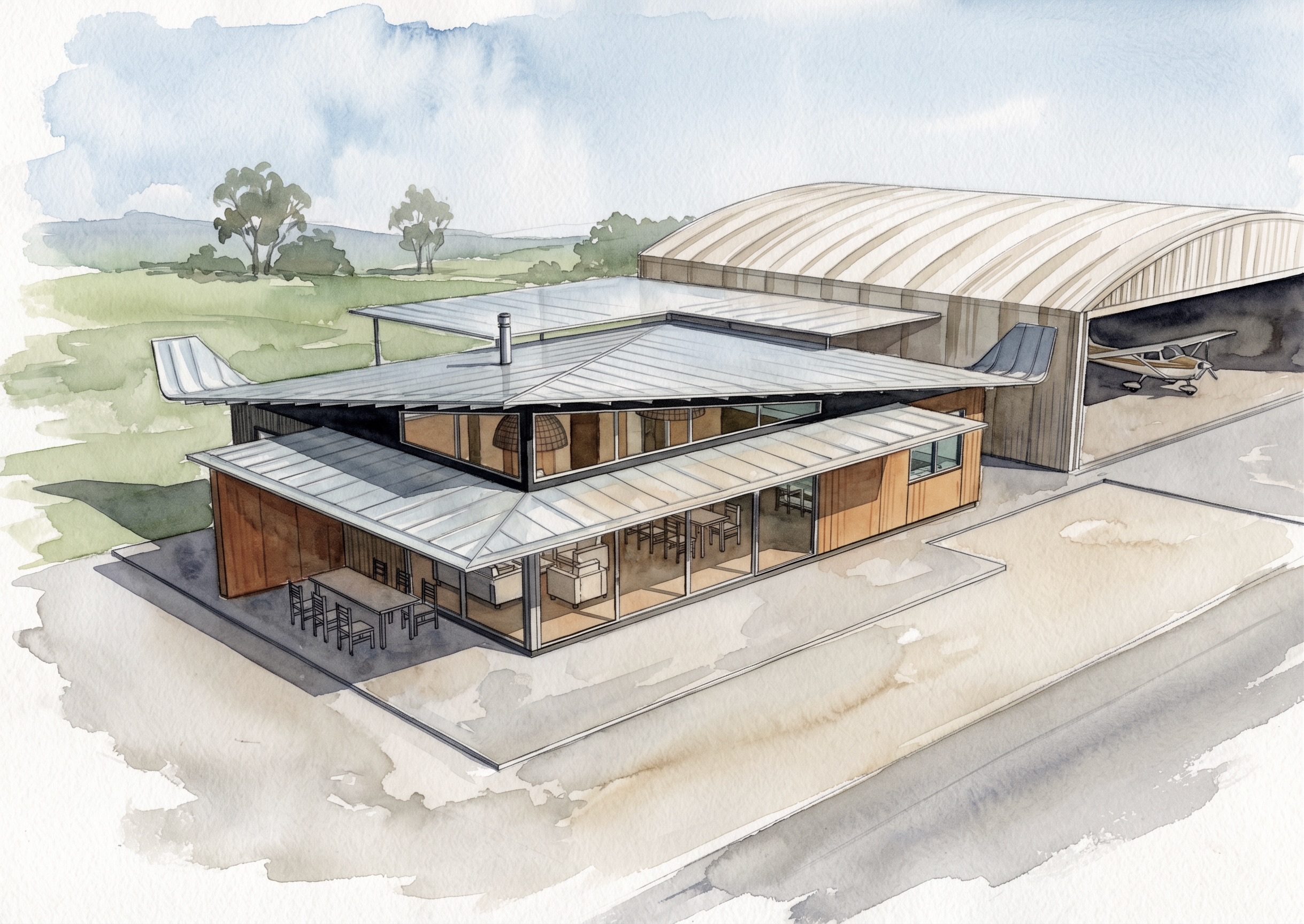 Australian Airpark House Aciation Airfield Hangar Desgin Architecture Jiri Lev