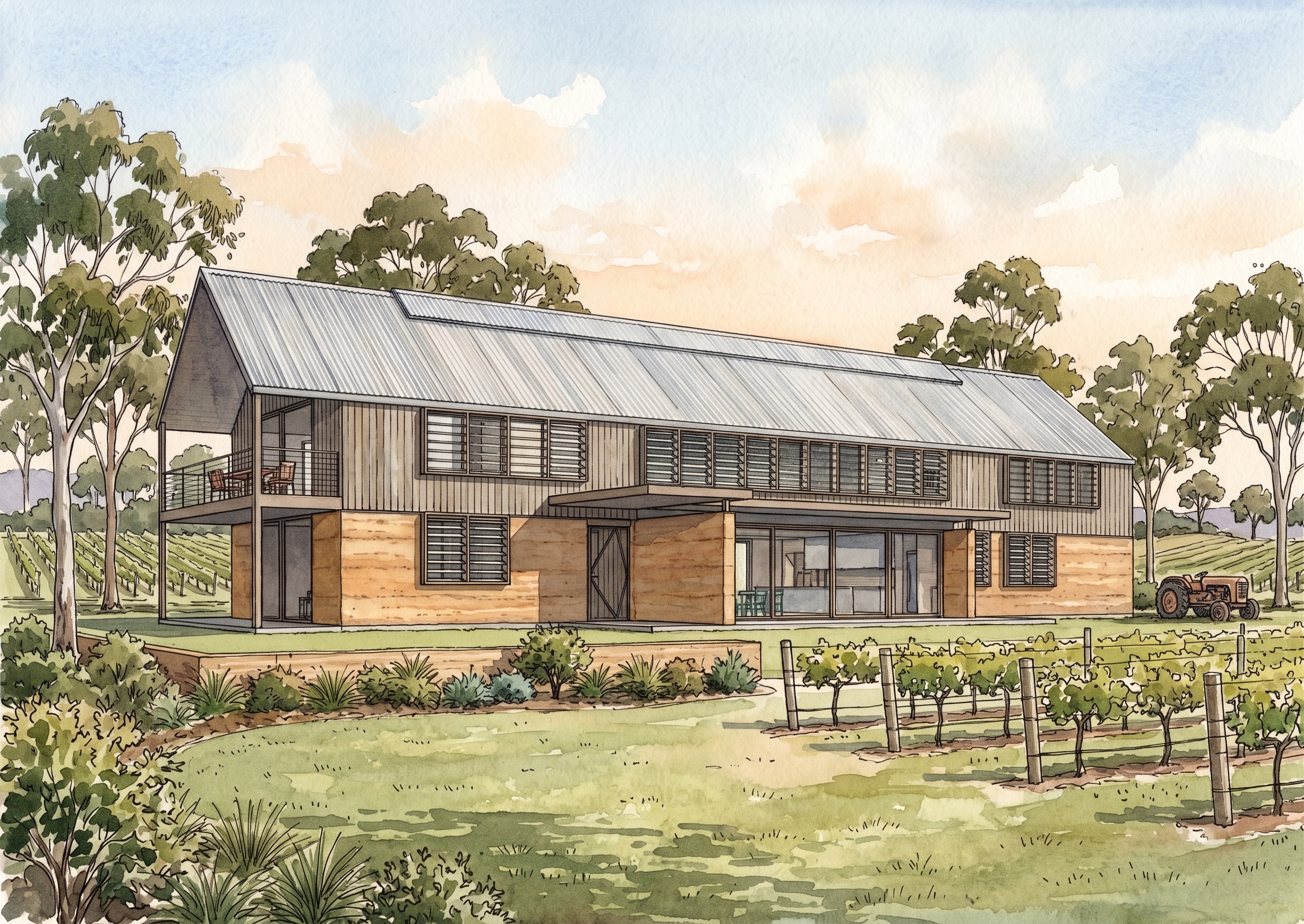 Australian Barn House Cellar Door Design Architecture Vineyard Jiri Lev