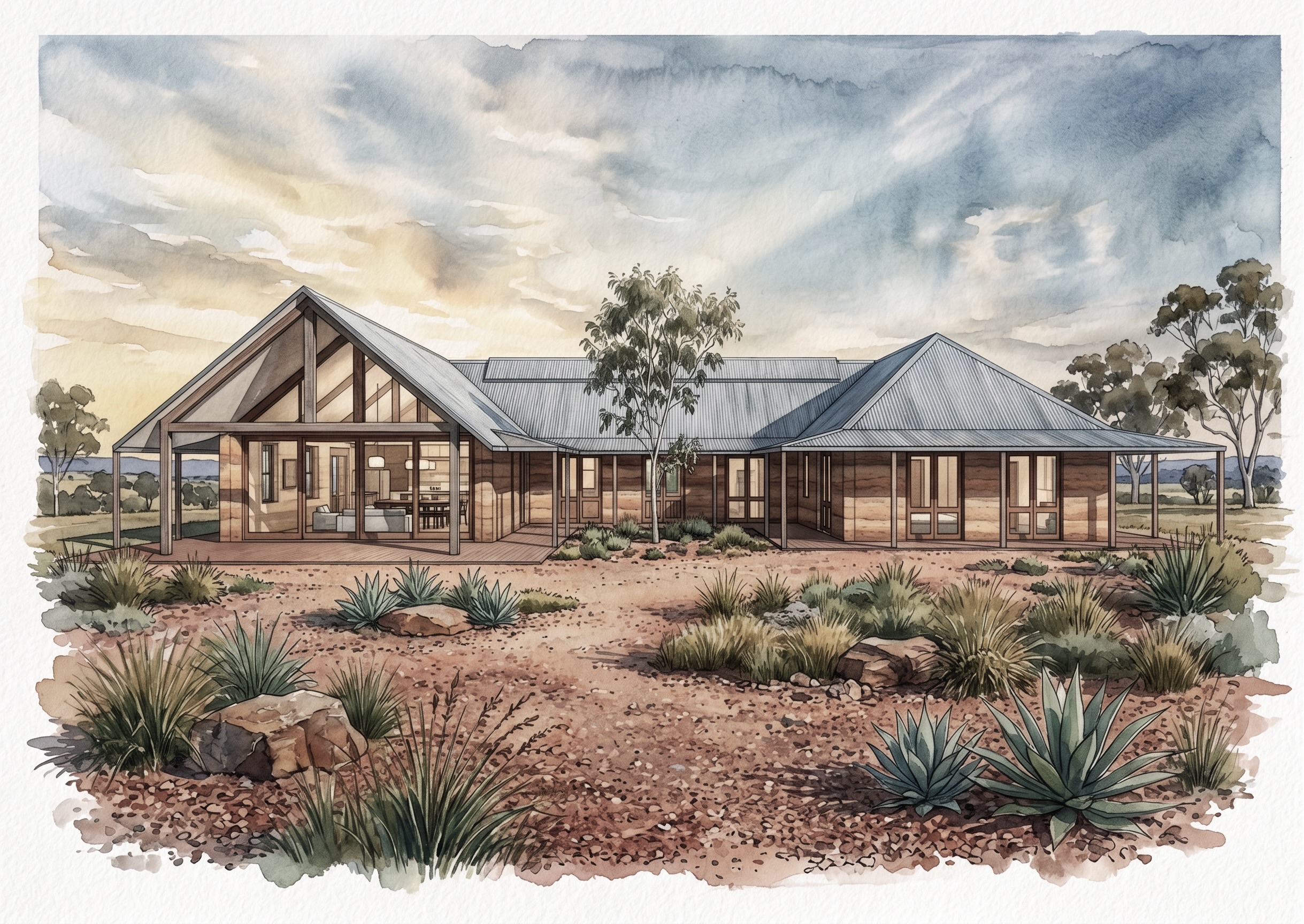Australian Outback Station Homestead Courtyard House Rammed Earth Design Architecture Jiri Lev