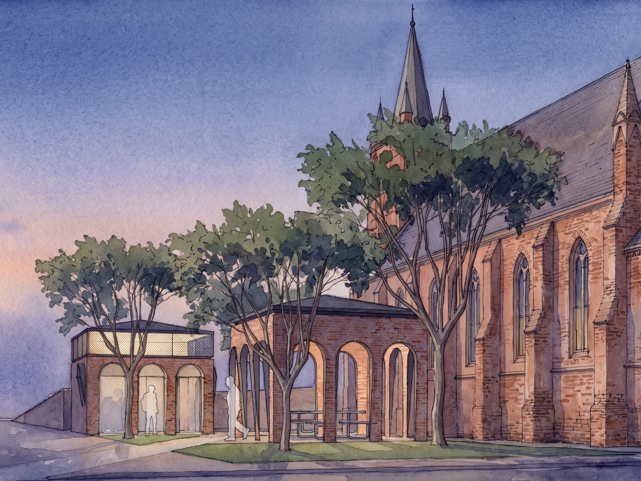 Parklet Pergola Amenities Heritage Church Design Architecture Jiri Lev