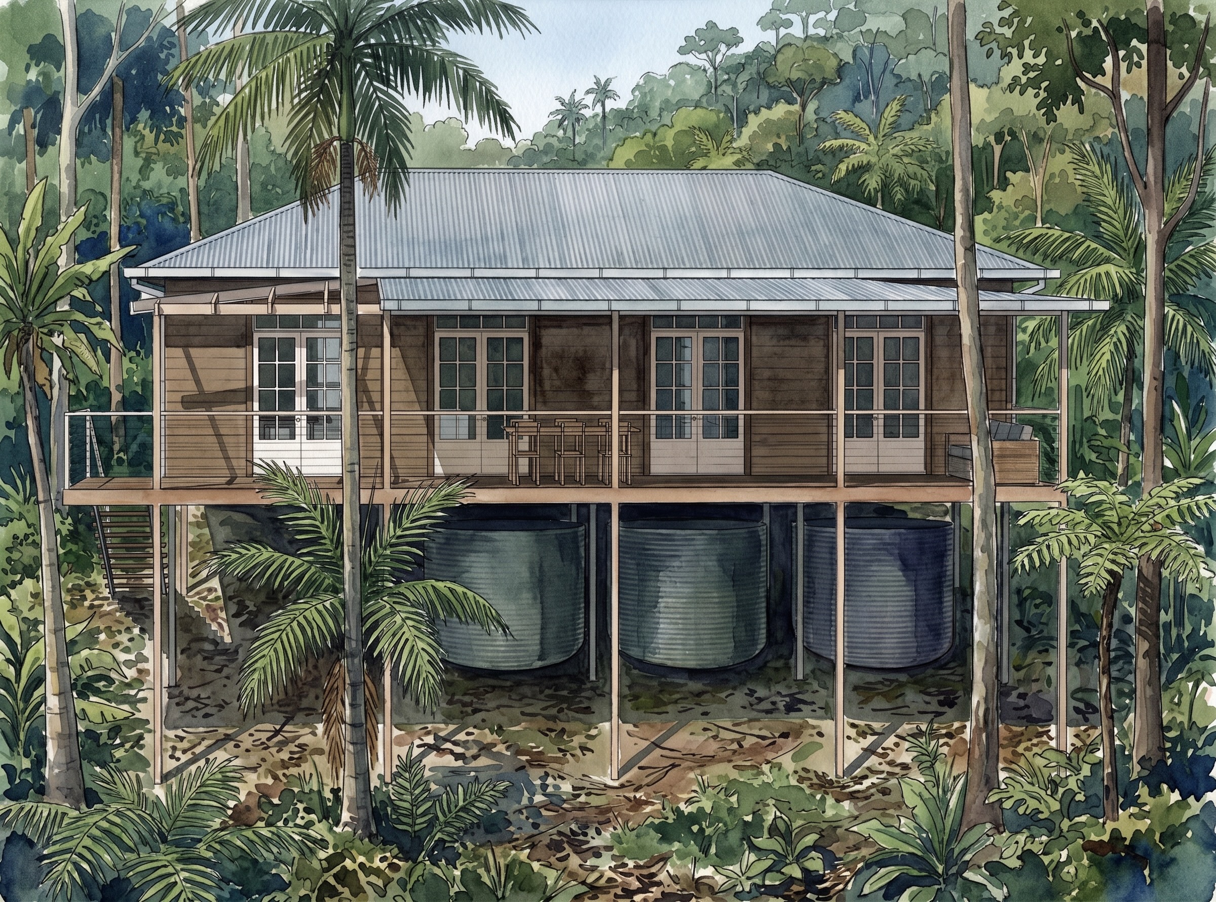 Queenslander Tropical House Traditional Jungle Bungalow Design Architecture Jiri Lev