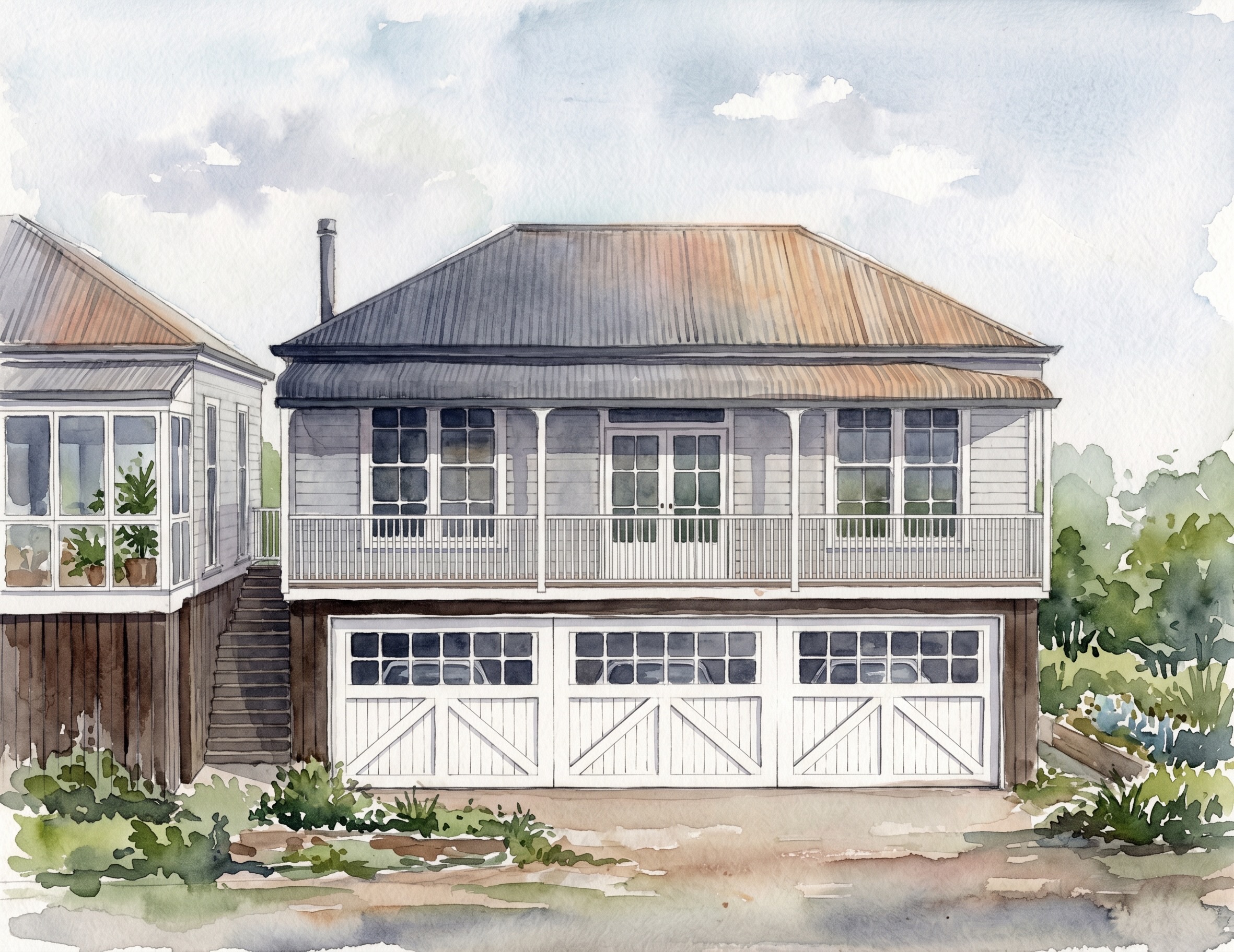Three Car Garage Granny Flat Extension Secondary Dwelling Heritage Zone Design Architecture Jiri Lev