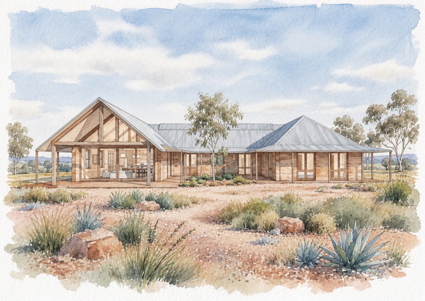 Australian Outback Station Homestead Courtyard House Rammed Earth Design Architecture Jiri Lev